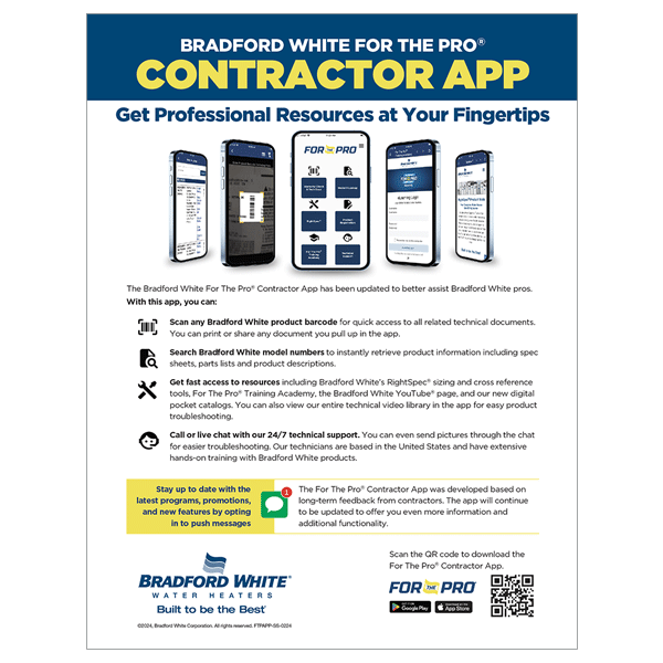 FTP Contractor App Landing | Bradford White